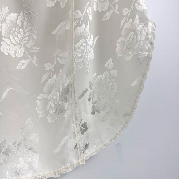 Vintage Victoria's Secret Gold Crown Label Lace Trim Satin Ivory Nightgown - Picture 9 of 16